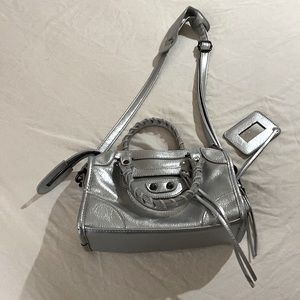 Miss lola metallic gray purse